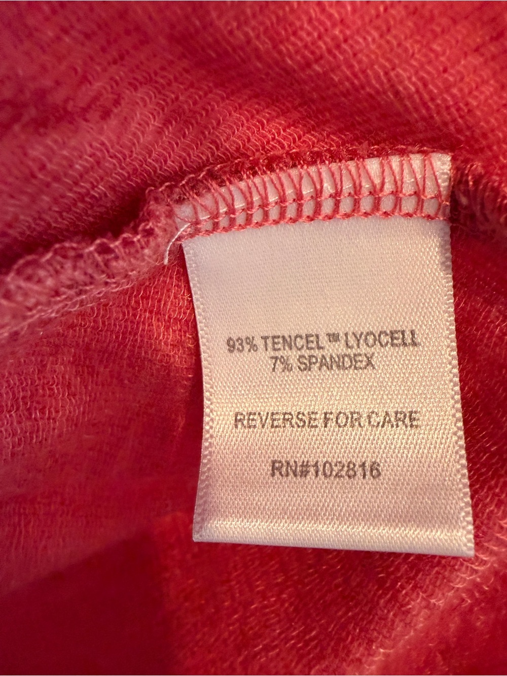 Garnet Hill Tencel Lyocell Sharkbite Hem V-Neck Tunic Top Coral Pink XL - Picture 7 of 8